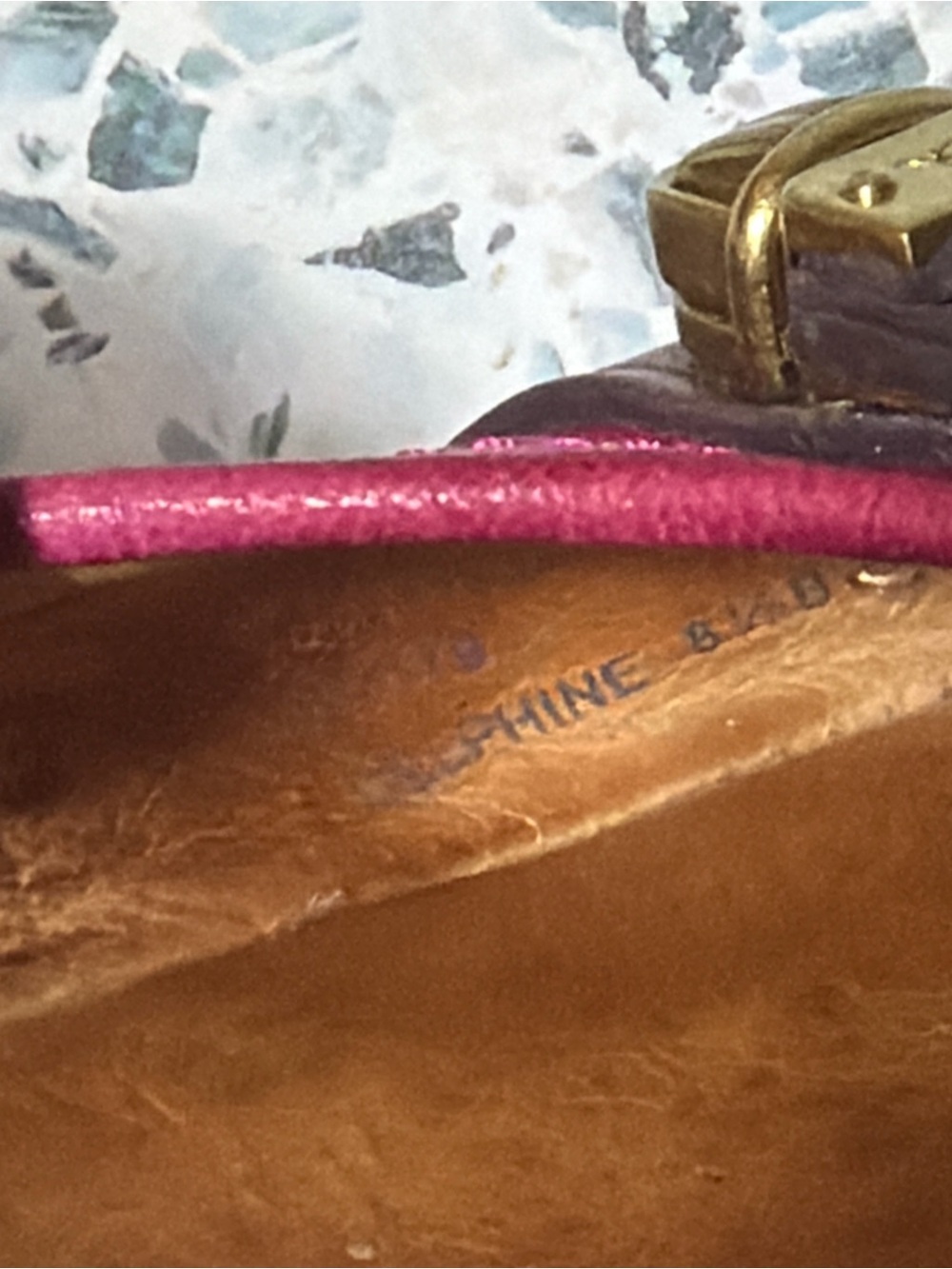 Coach Celphine Ballet Flats Pink Brown Leather Lock Accent Size 8.5B - Picture 4 of 6